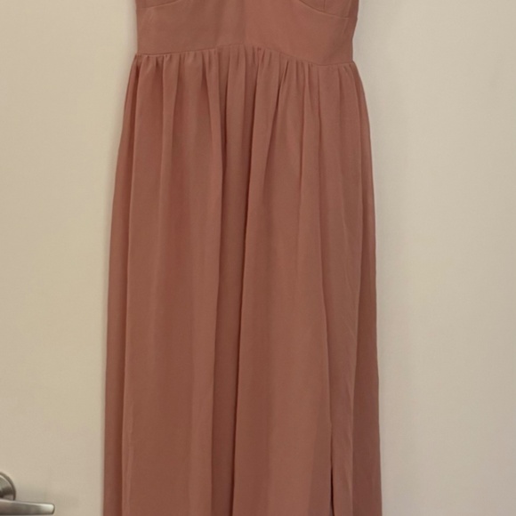 Azazie Aaide Dusty Rose A-Line Corset Chiffon Dress - Picture 4 of 7